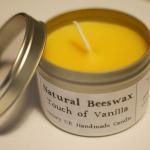 Natural Beeswax Candle - Touch Of Vanilla Scent