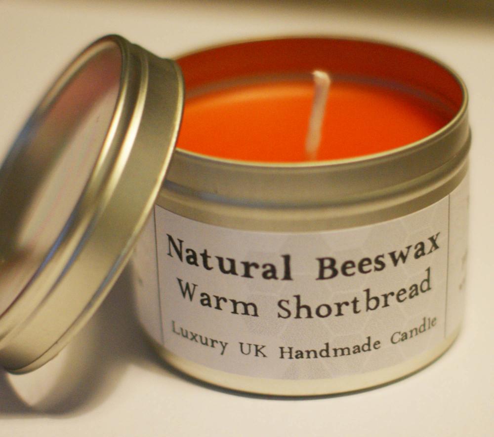 Natural Beeswax Candle - Warm Shortbread Scent