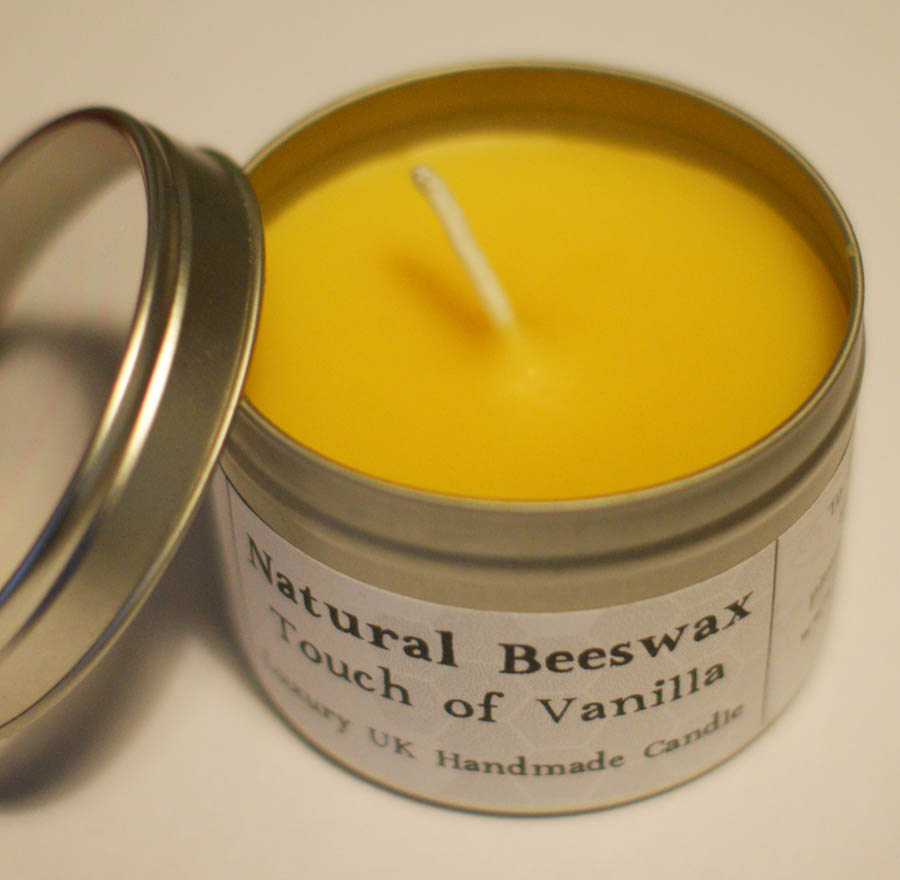 Candle By The Hour White Vanilla Beeswax Candle - 80 Hour Custom Burn Time